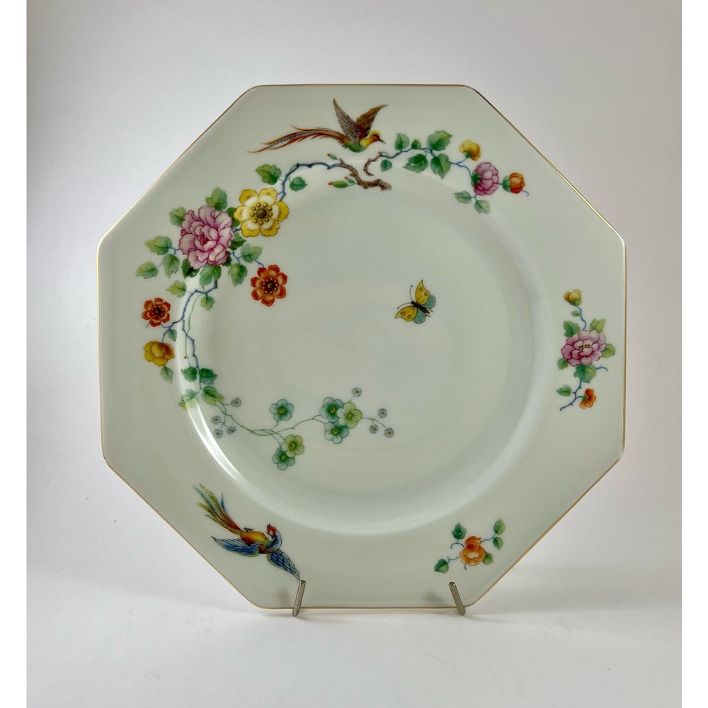Vintage Thomas Bavaria The Claridge Butterfly and Bird of Paradise Octagon Plate